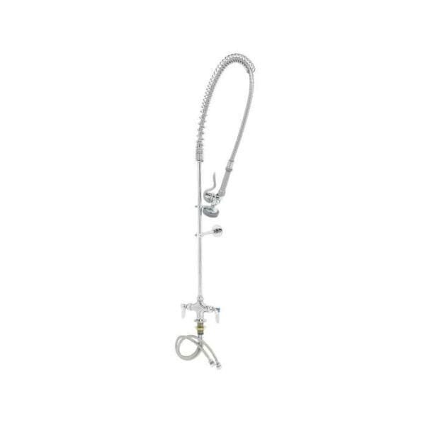 T&S Brass B-0113-B: Easy Install Pre-Rinse, Spring Action, Single Hole Base, Flex Lines, Wall Bracket