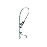 T&S Brass Pre-Rinse, Deck Mount Base, 6" Wall Bracket, 12" Add-On Faucet EX-1DP12-H