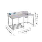 Coldshell Dish landing Table with Garbage Chute GCT48