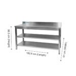 Coldshell Work table With Two Undershelves WT2U72