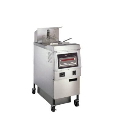 Henny Penny Gas Open Fryer - Computron 1000. Programmable. Melt Mode, Idle Mode. Two 4-character Led Display Per Control. With Filtration - Single Vat. 2 X Half Basket, OFG 321 Single Vat