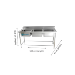Three Sink Unit SU72 side profile